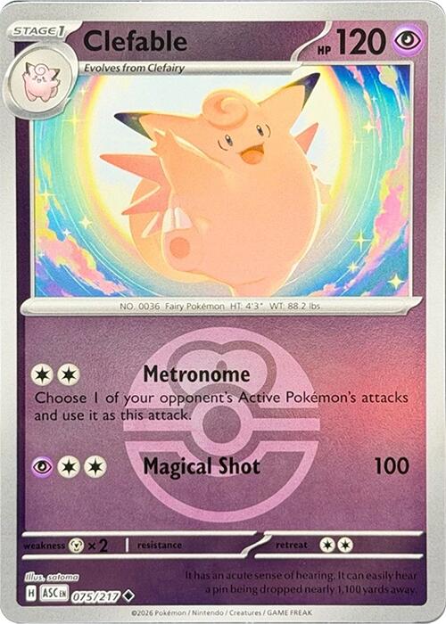 Clefable (075/217) (Love Ball) [Mega Evolution: Ascended Heroes] | Clutch Gaming