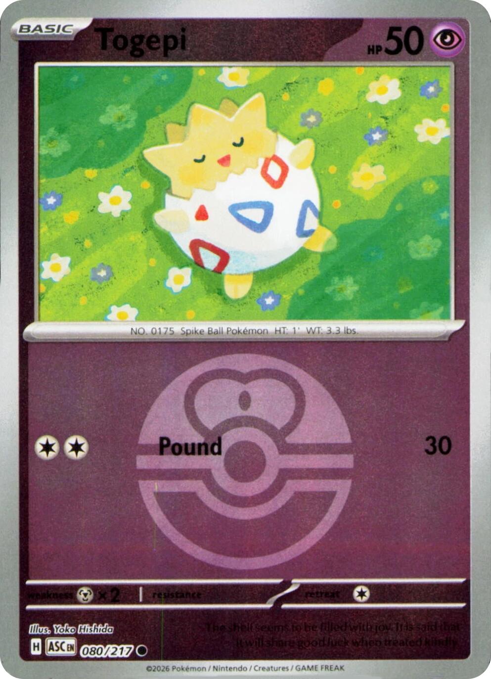 Togepi (080/217) (Love Ball) [Mega Evolution: Ascended Heroes] | Clutch Gaming