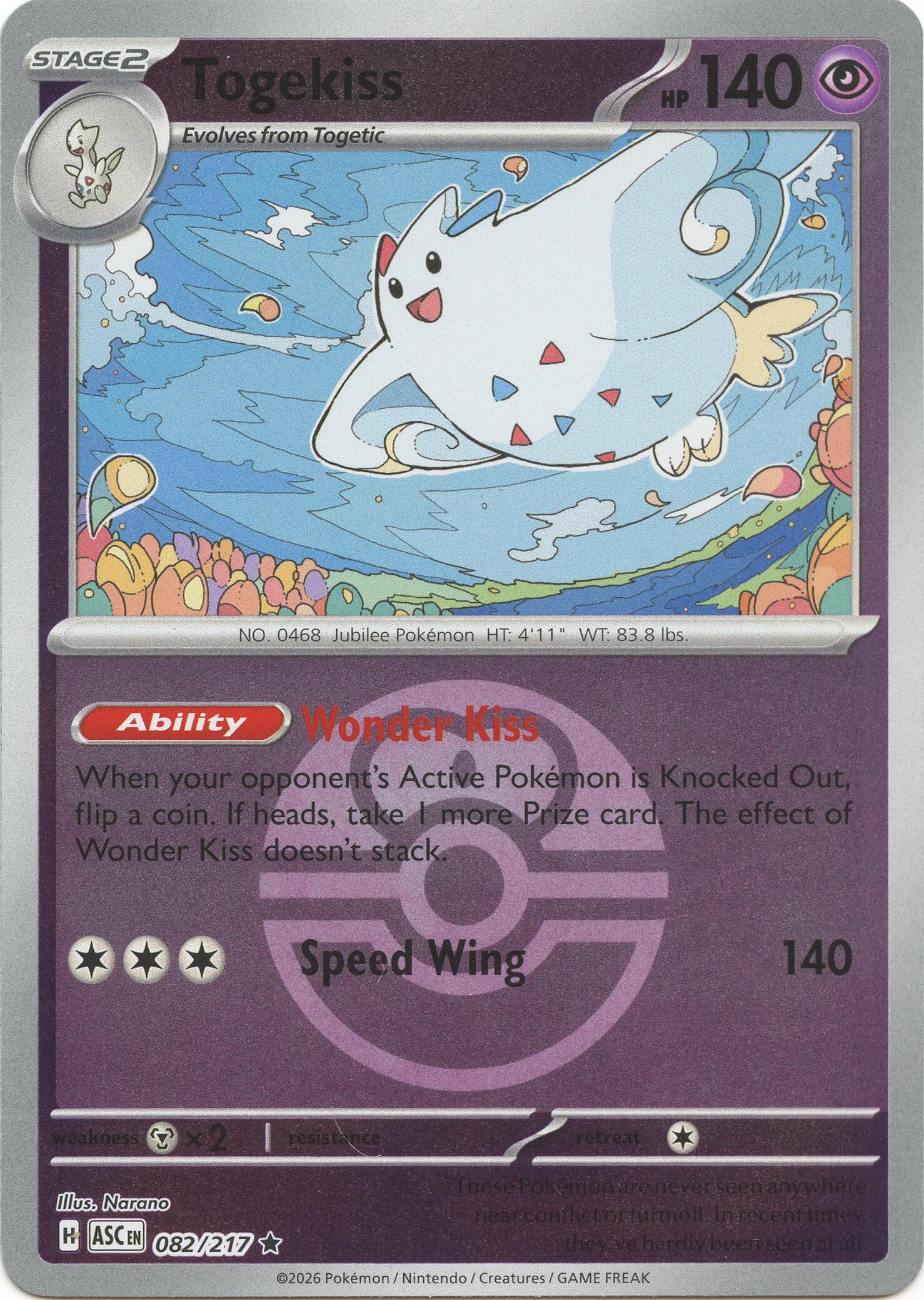 Togekiss (082/217) (Love Ball) [Mega Evolution: Ascended Heroes] | Clutch Gaming