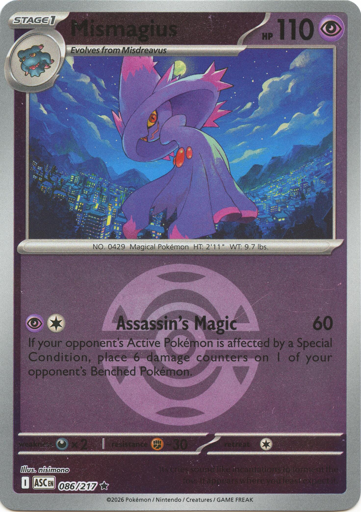 Mismagius (086/217) (Dusk Ball) [Mega Evolution: Ascended Heroes] | Clutch Gaming