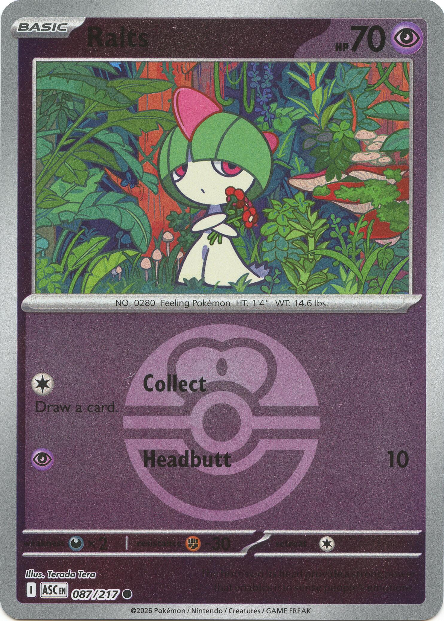 Ralts (087/217) (Love Ball) [Mega Evolution: Ascended Heroes] | Clutch Gaming