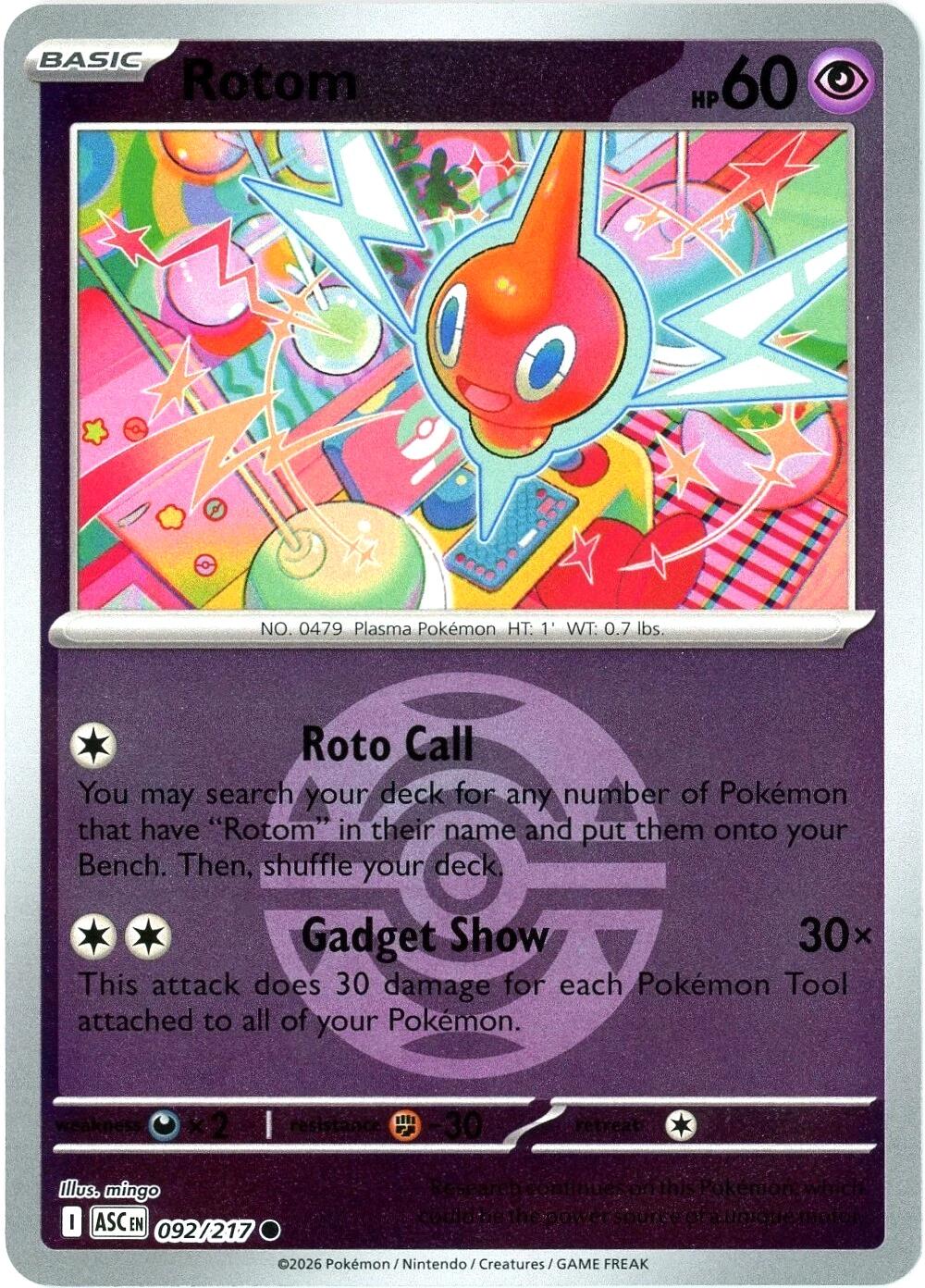Rotom (092/217) (Dusk Ball) [Mega Evolution: Ascended Heroes] | Clutch Gaming