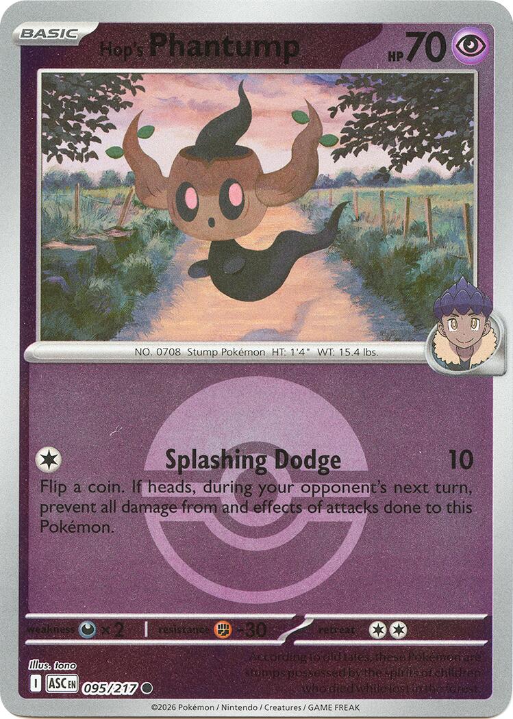 Hop's Phantump (095/217) (Poke Ball) [Mega Evolution: Ascended Heroes] | Clutch Gaming
