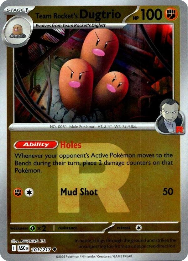 Team Rocket's Dugtrio (101/217) (Team Rocket) [Mega Evolution: Ascended Heroes] | Clutch Gaming