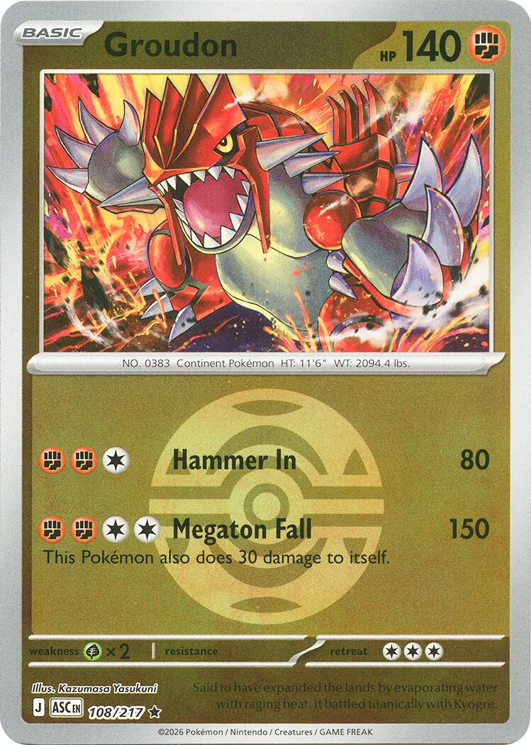 Groudon (108/217) (Dusk Ball) [Mega Evolution: Ascended Heroes] | Clutch Gaming