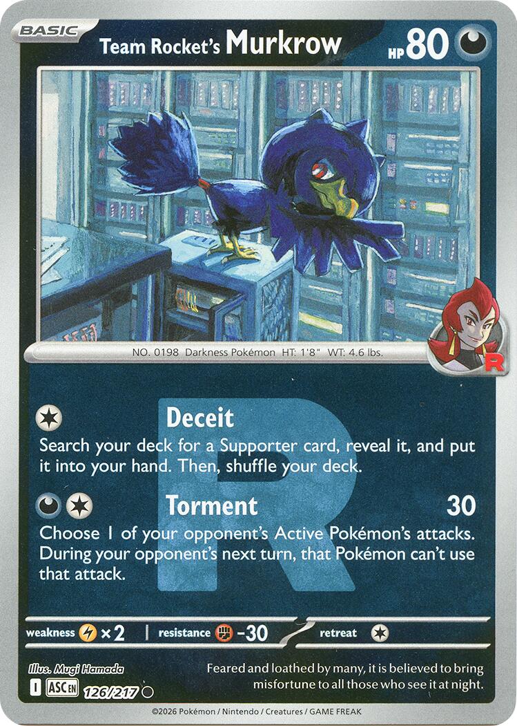 Team Rocket's Murkrow (126/217) (Team Rocket) [Mega Evolution: Ascended Heroes] | Clutch Gaming