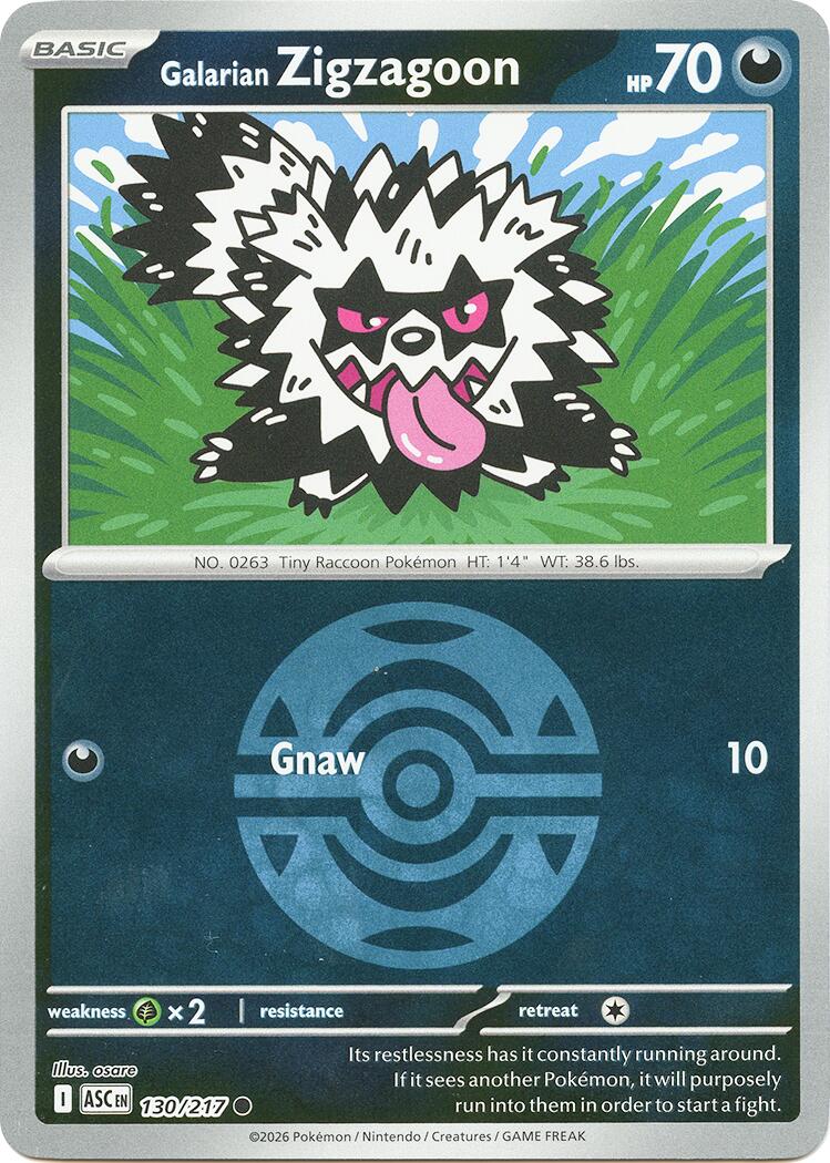 Galarian Zigzagoon (130/217) (Dusk Ball) [Mega Evolution: Ascended Heroes] | Clutch Gaming