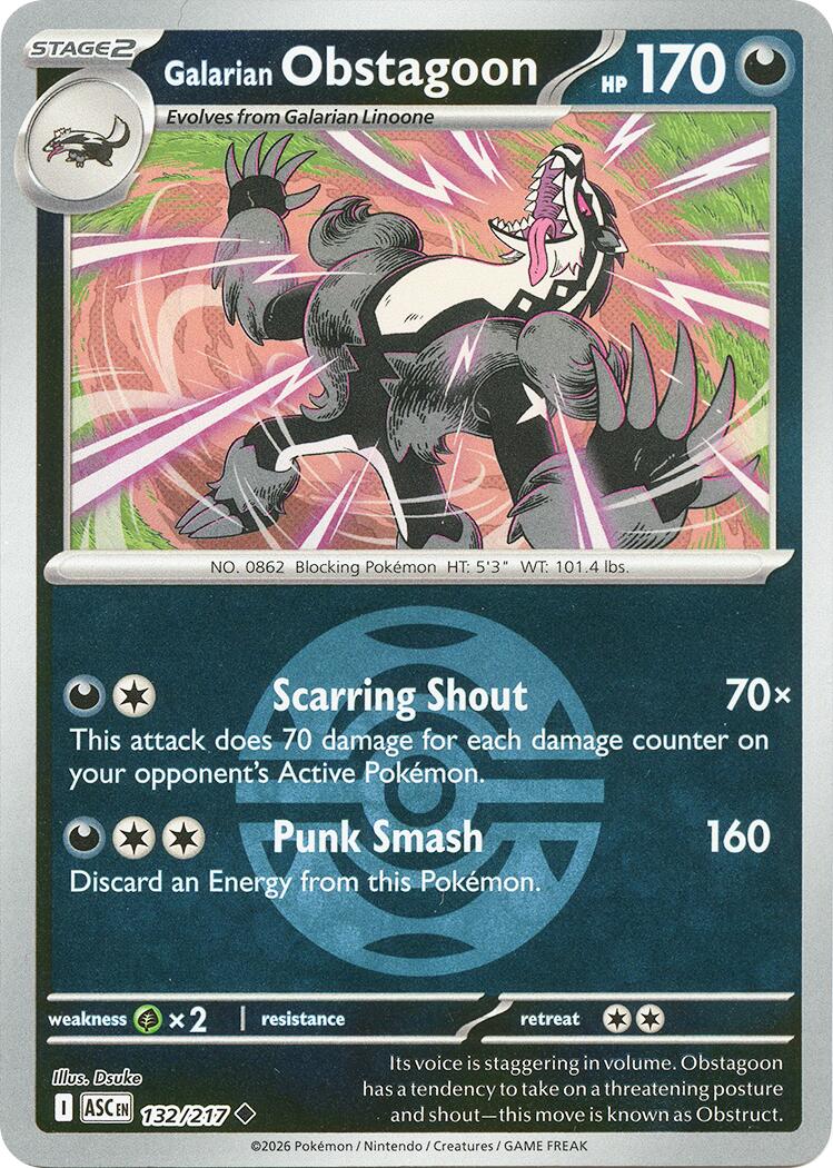 Galarian Obstagoon (132/217) (Dusk Ball) [Mega Evolution: Ascended Heroes] | Clutch Gaming