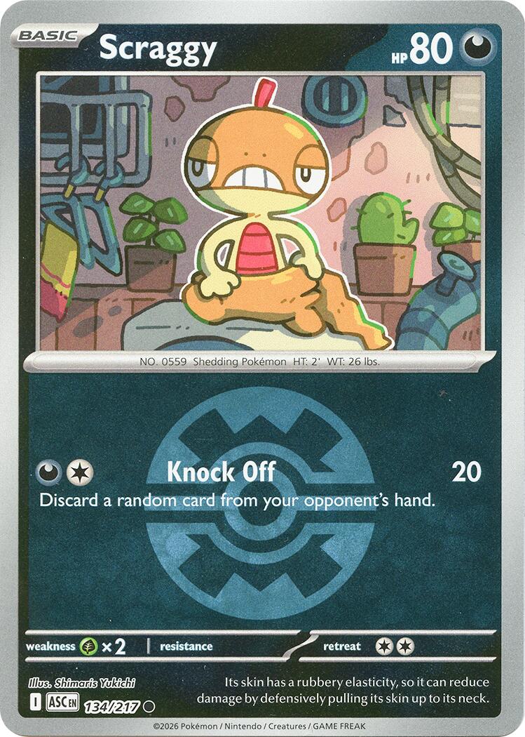 Scraggy (134/217) (Quick Ball) [Mega Evolution: Ascended Heroes] | Clutch Gaming