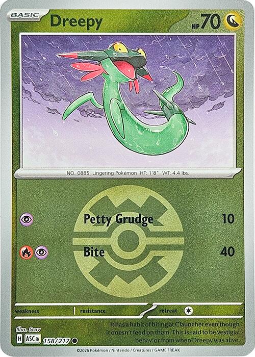 Dreepy (158/217) (Quick Ball) [Mega Evolution: Ascended Heroes] | Clutch Gaming