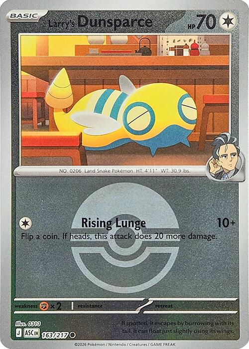 Larry's Dunsparce (163/217) (Poke Ball) [Mega Evolution: Ascended Heroes] | Clutch Gaming