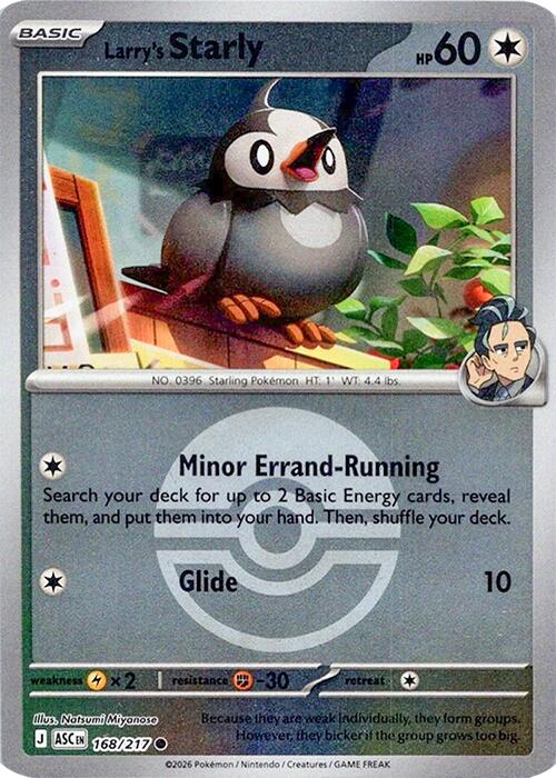 Larry's Starly (168/217) (Poke Ball) [Mega Evolution: Ascended Heroes] | Clutch Gaming