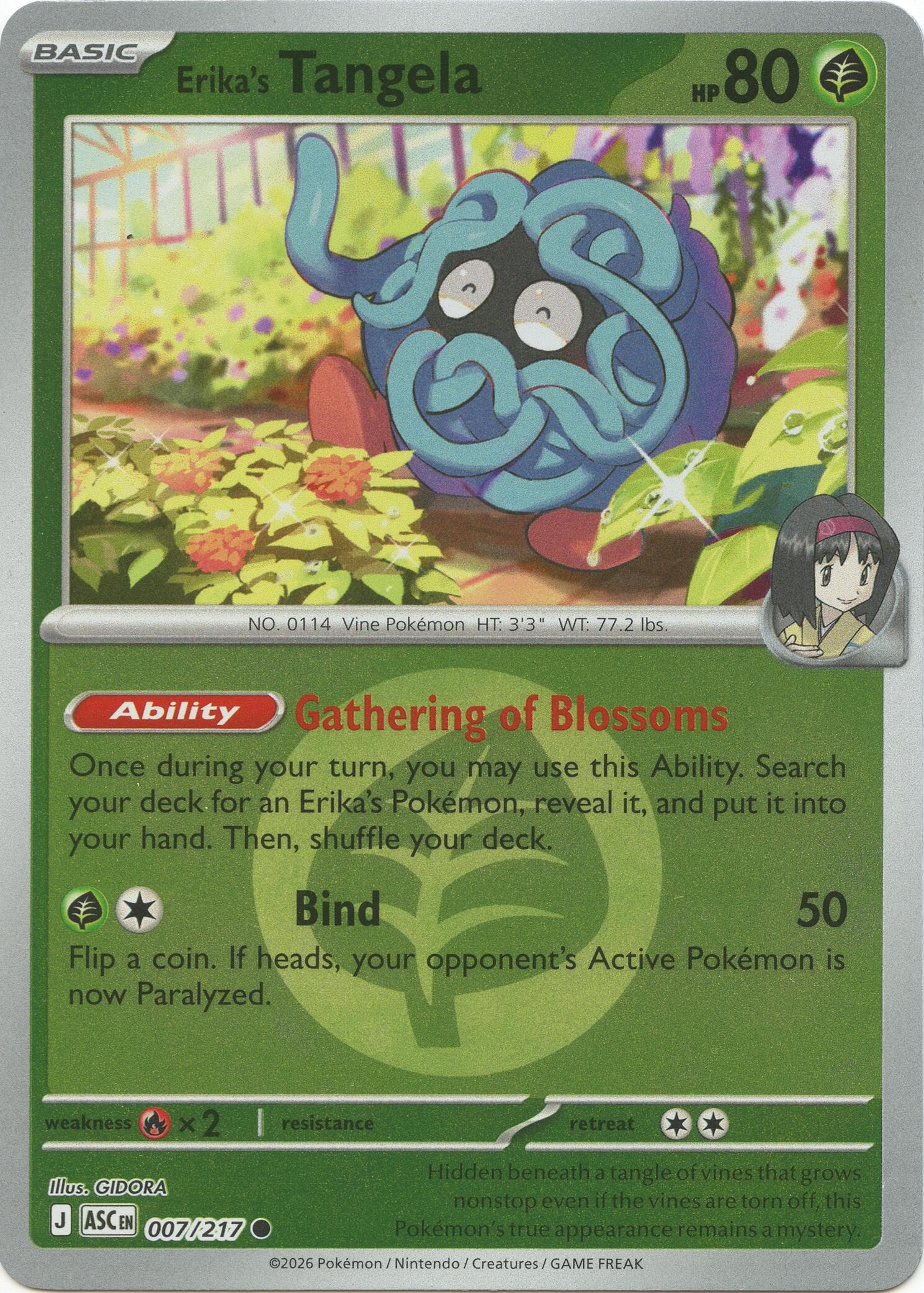 Erika's Tangela (007/217) (Energy Symbol Pattern) [Mega Evolution: Ascended Heroes] | Clutch Gaming