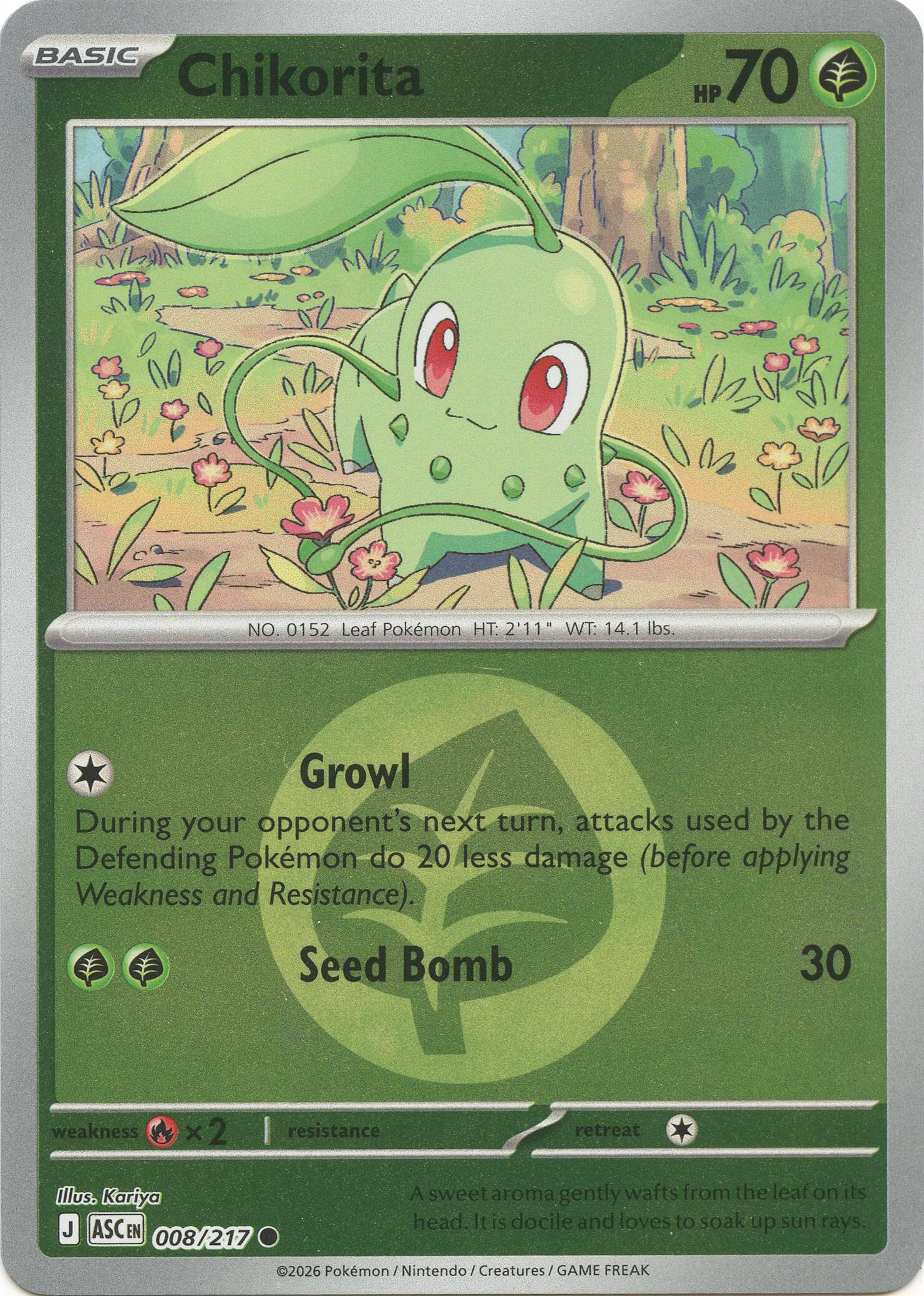 Chikorita (008/217) (Energy Symbol Pattern) [Mega Evolution: Ascended Heroes] | Clutch Gaming