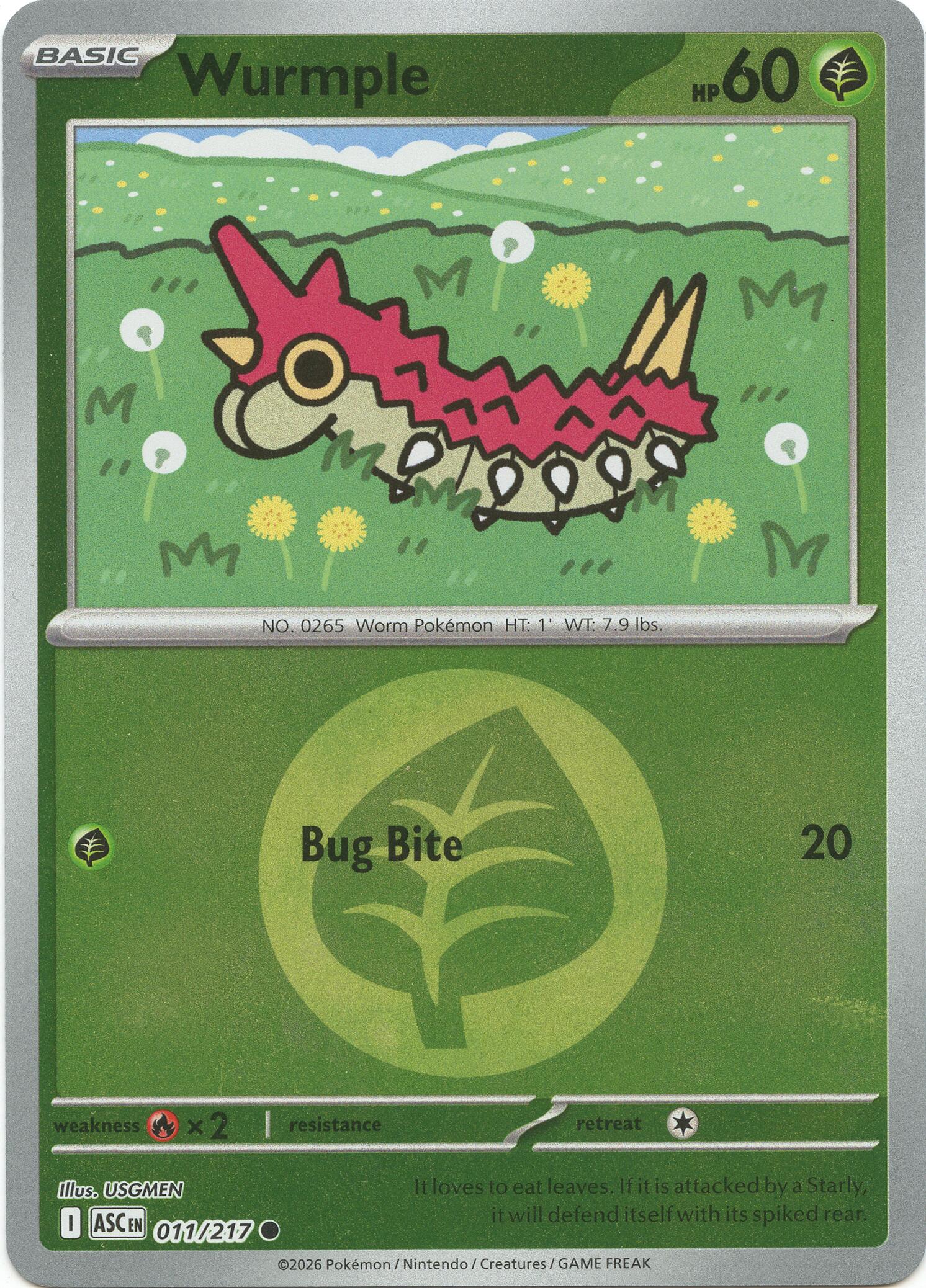 Wurmple (011/217) (Energy Symbol Pattern) [Mega Evolution: Ascended Heroes] | Clutch Gaming