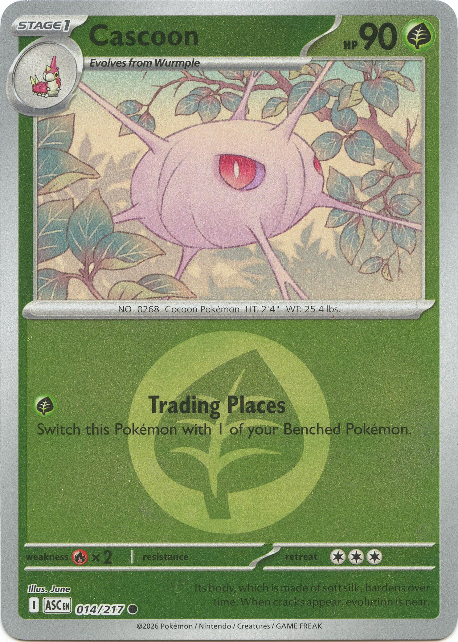 Cascoon (014/217) (Energy Symbol Pattern) [Mega Evolution: Ascended Heroes] | Clutch Gaming
