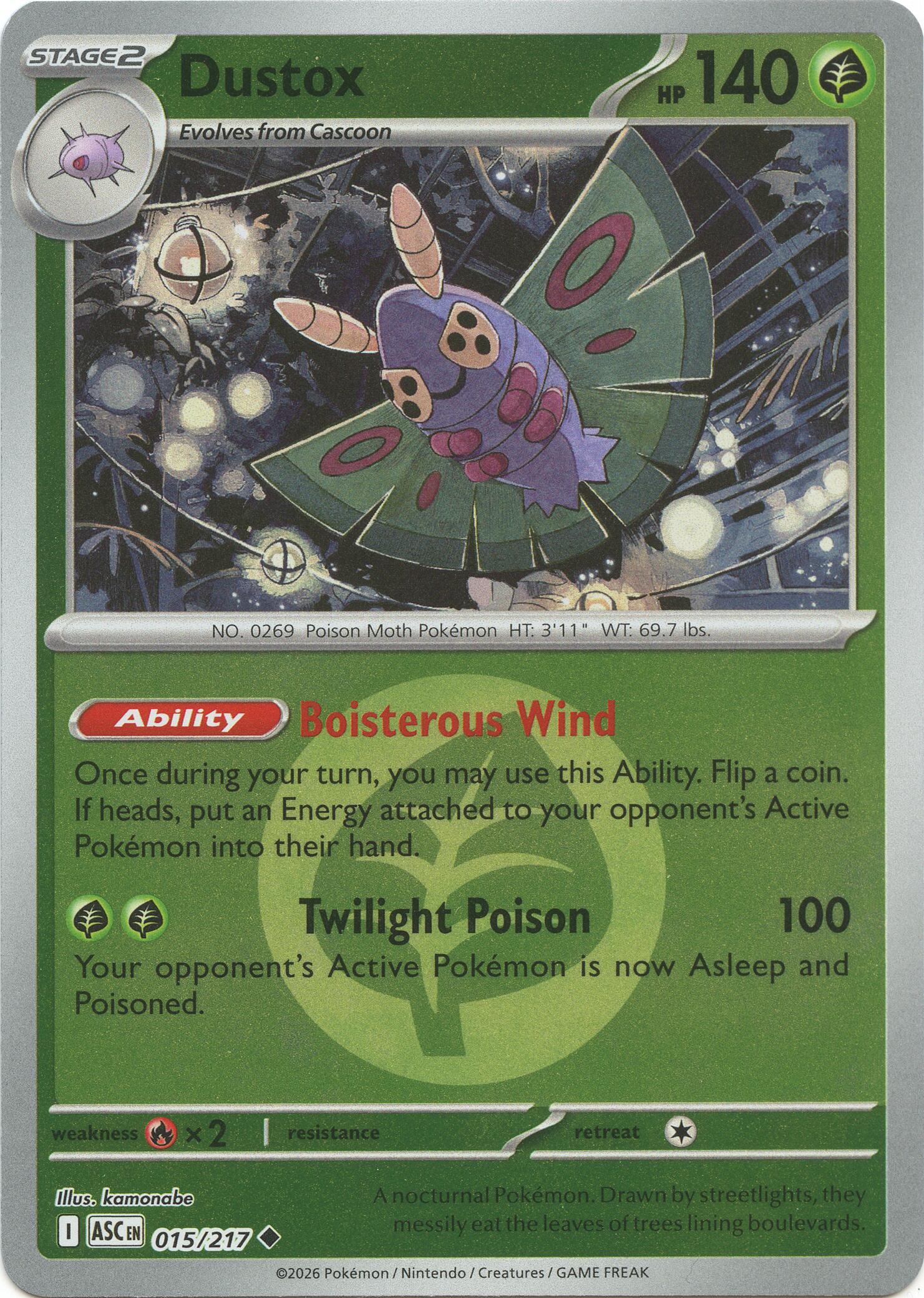 Dustox (015/217) (Energy Symbol Pattern) [Mega Evolution: Ascended Heroes] | Clutch Gaming