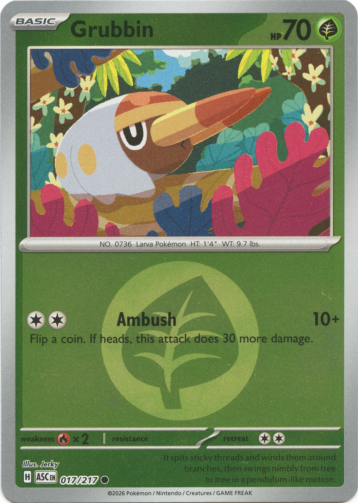 Grubbin (017/217) (Energy Symbol Pattern) [Mega Evolution: Ascended Heroes] | Clutch Gaming