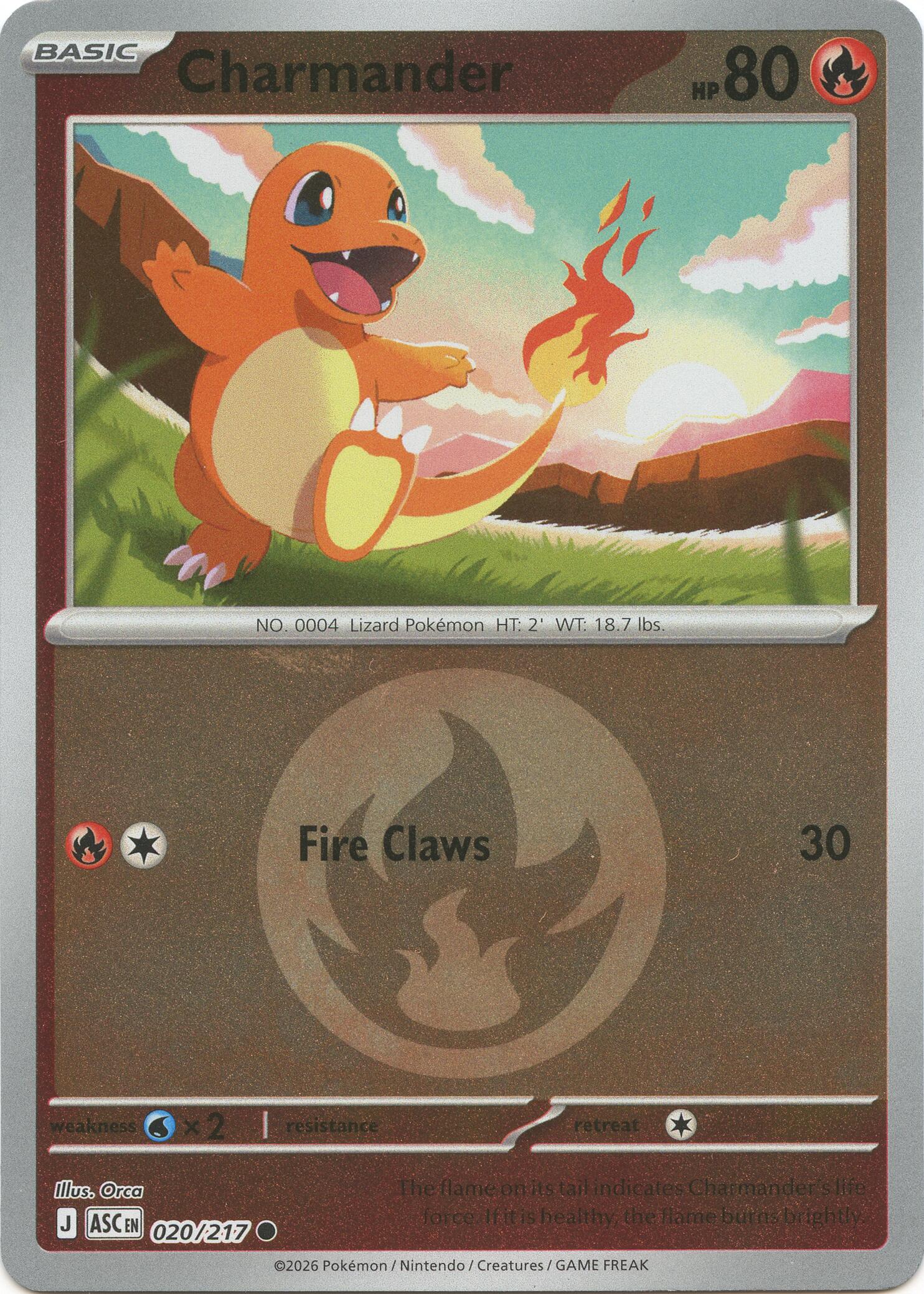 Charmander (020/217) (Energy Symbol Pattern) [Mega Evolution: Ascended Heroes] | Clutch Gaming