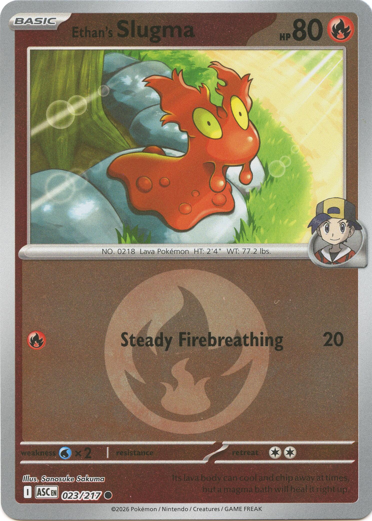 Ethan's Slugma (023/217) (Energy Symbol Pattern) [Mega Evolution: Ascended Heroes] | Clutch Gaming