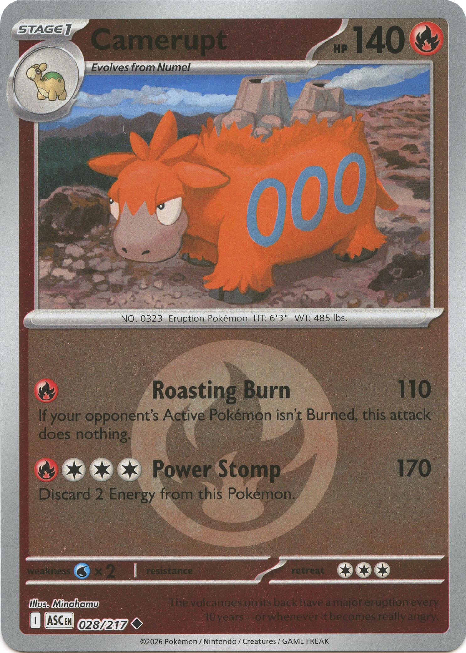 Camerupt (028/217) (Energy Symbol Pattern) [Mega Evolution: Ascended Heroes] | Clutch Gaming