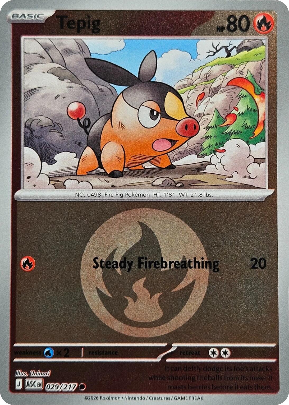 Tepig (029/217) (Energy Symbol Pattern) [Mega Evolution: Ascended Heroes] | Clutch Gaming