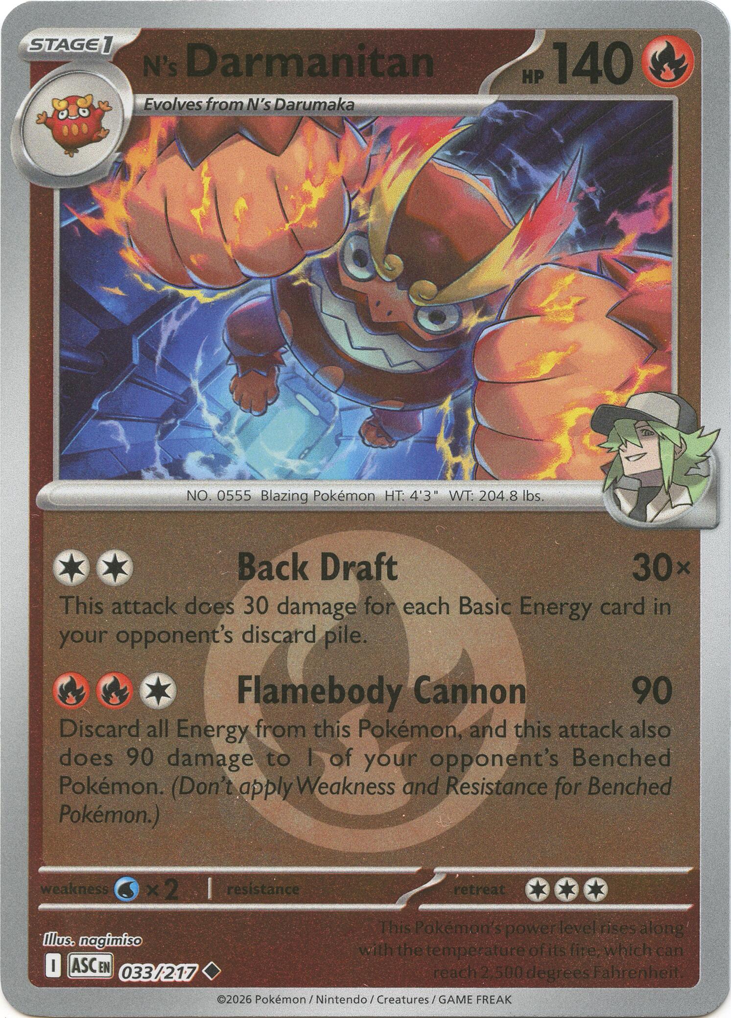 N's Darmanitan (033/217) (Energy Symbol Pattern) [Mega Evolution: Ascended Heroes] | Clutch Gaming