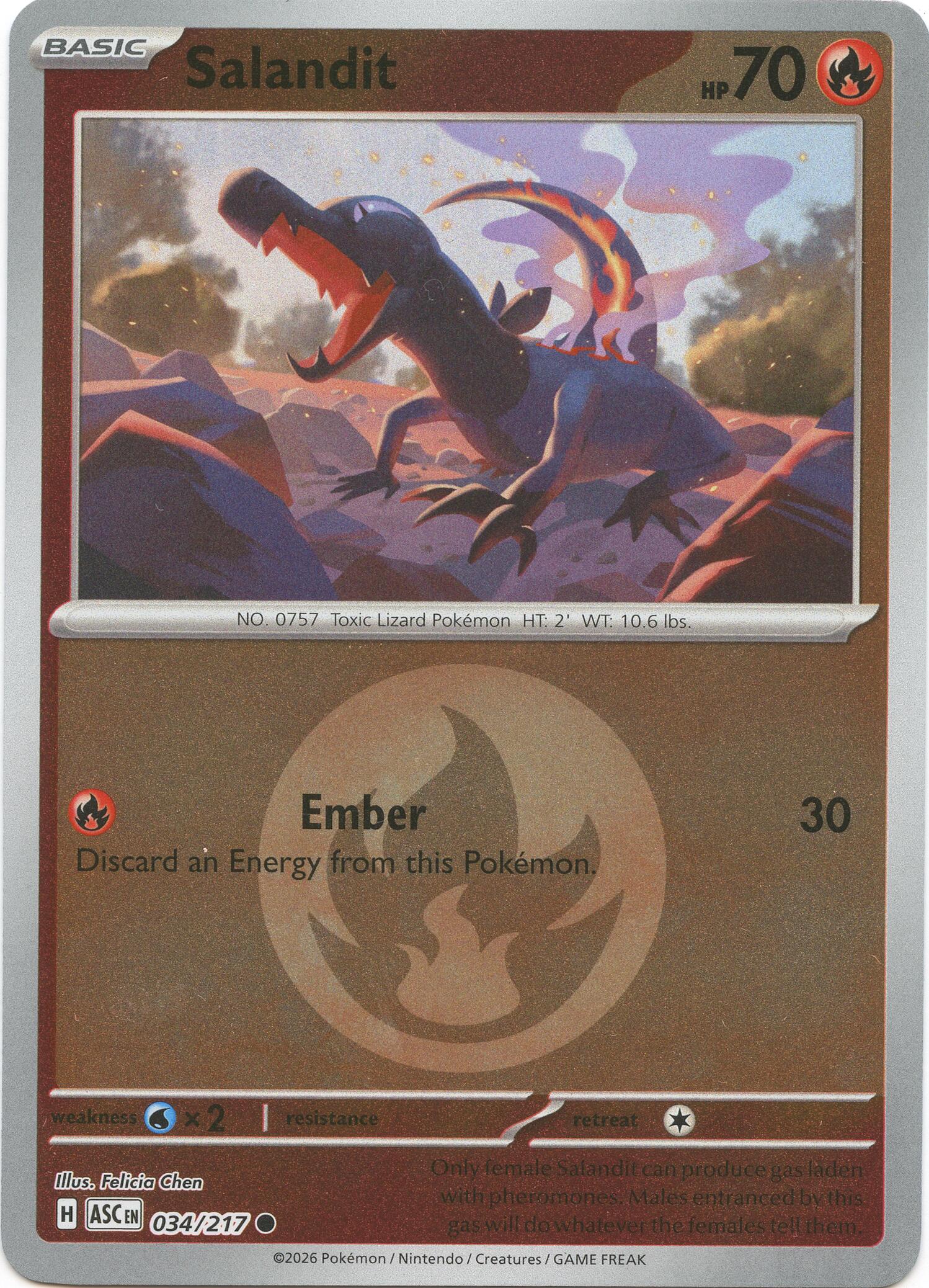 Salandit (034/217) (Energy Symbol Pattern) [Mega Evolution: Ascended Heroes] | Clutch Gaming