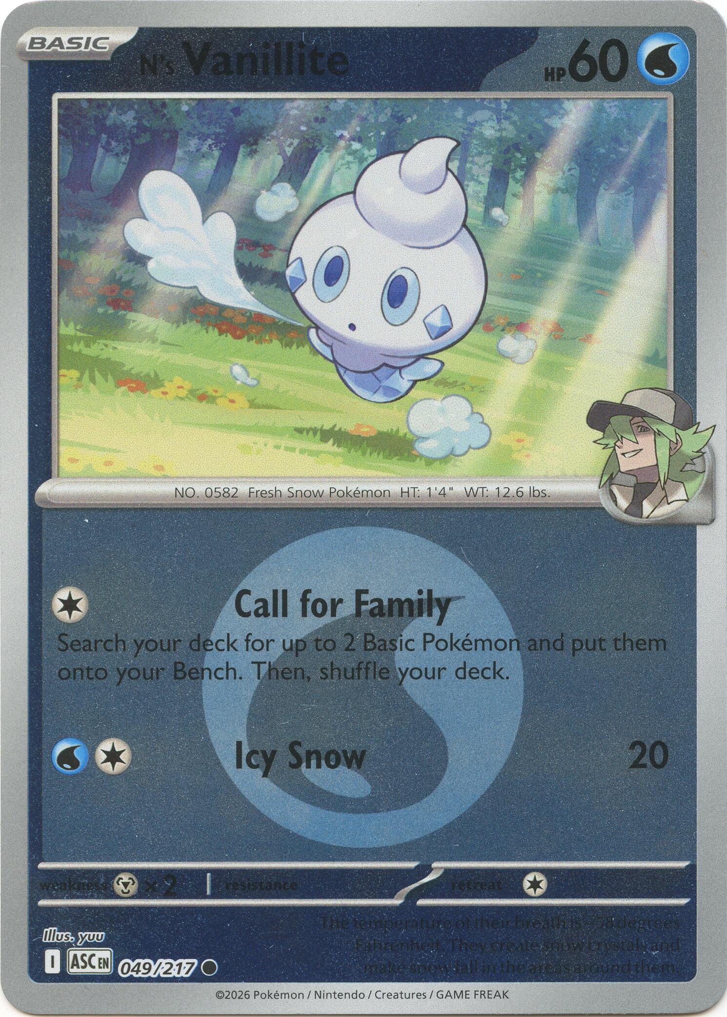 N's Vanillite (049/217) (Energy Symbol Pattern) [Mega Evolution: Ascended Heroes] | Clutch Gaming