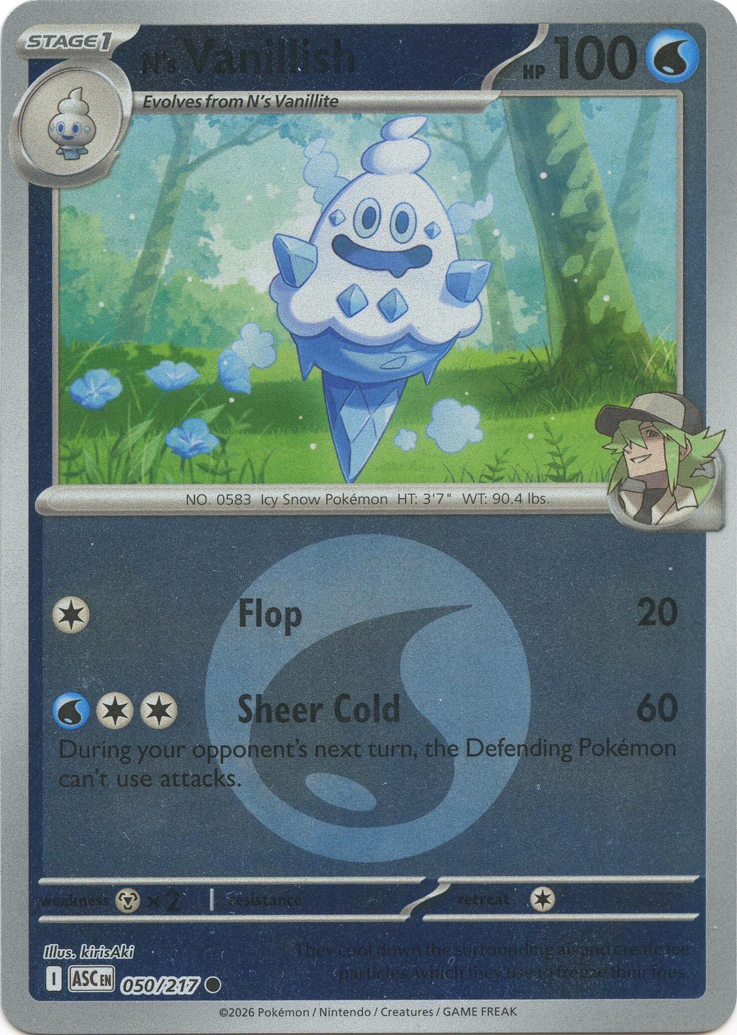 N's Vanillish (050/217) (Energy Symbol Pattern) [Mega Evolution: Ascended Heroes] | Clutch Gaming