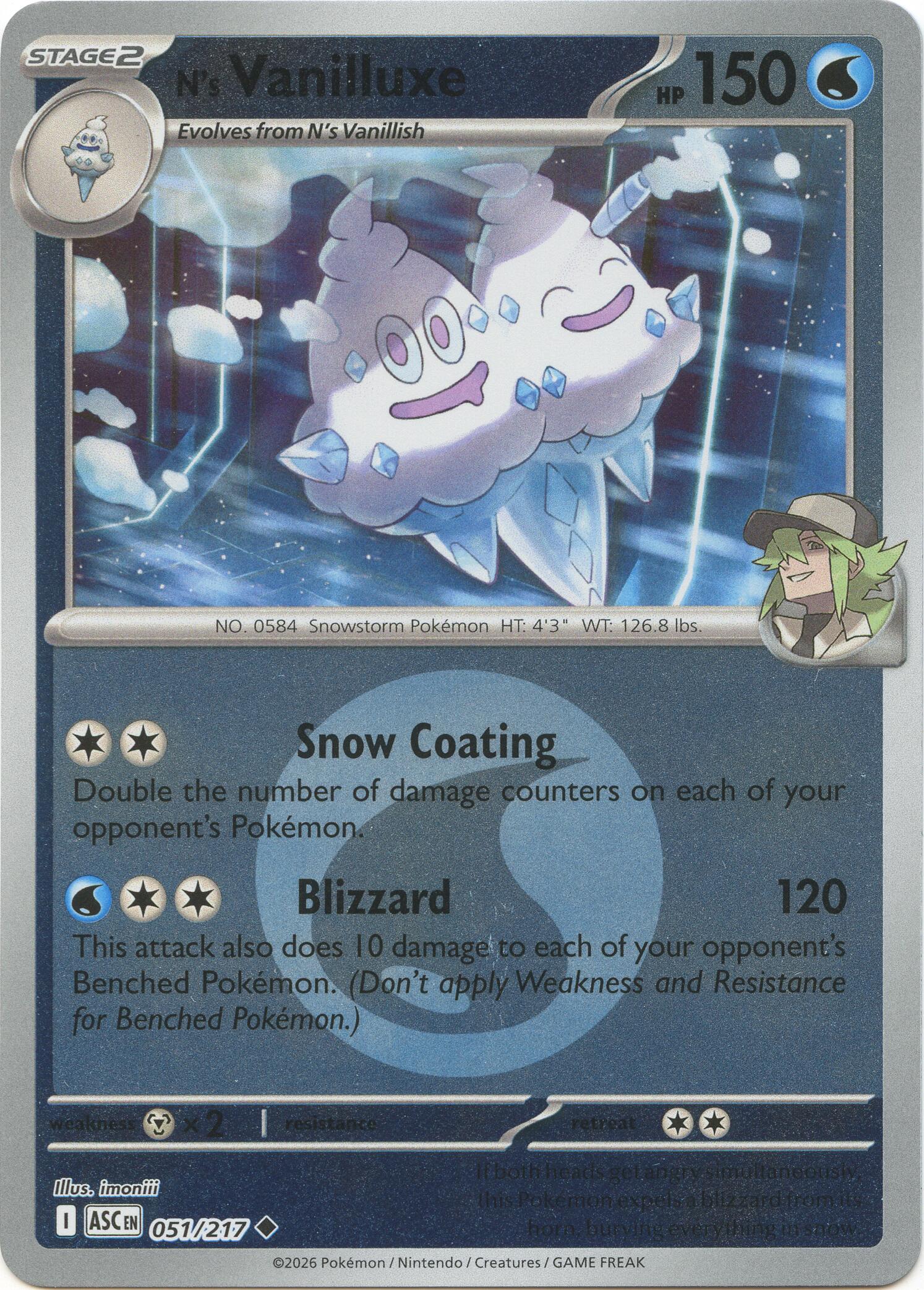 N's Vanilluxe (051/217) (Energy Symbol Pattern) [Mega Evolution: Ascended Heroes] | Clutch Gaming