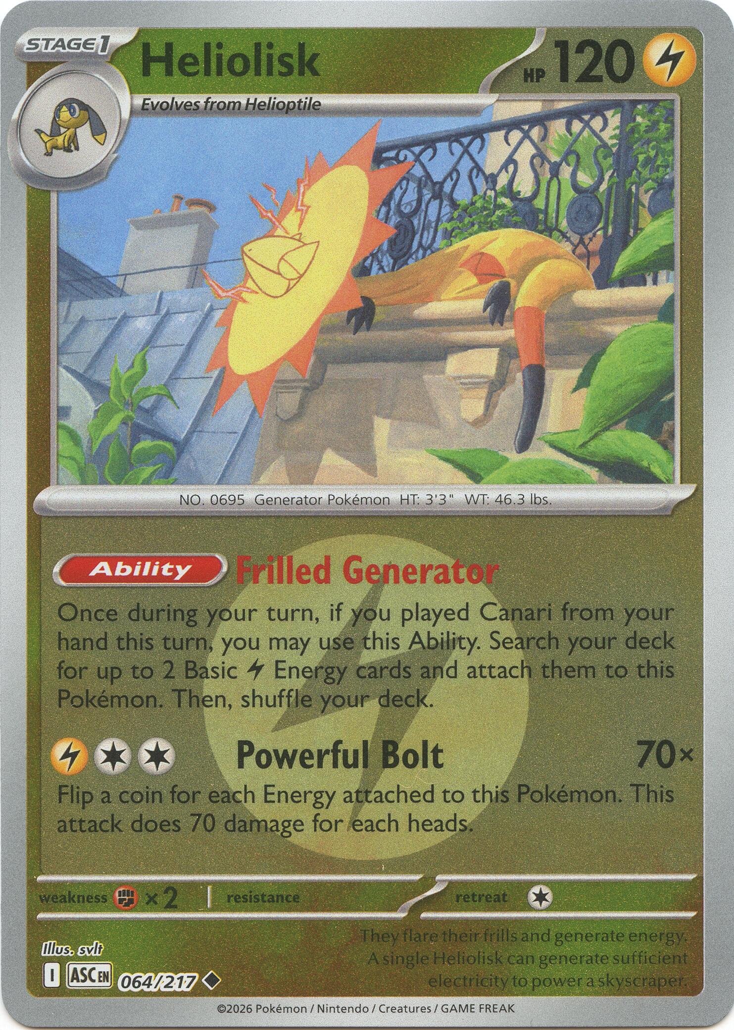 Heliolisk (064/217) (Energy Symbol Pattern) [Mega Evolution: Ascended Heroes] | Clutch Gaming