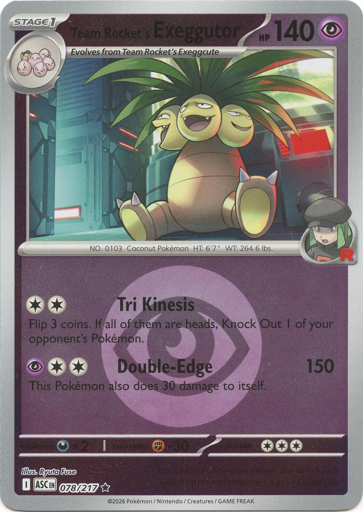Team Rocket's Exeggutor (078/217) (Energy Symbol Pattern) [Mega Evolution: Ascended Heroes] | Clutch Gaming