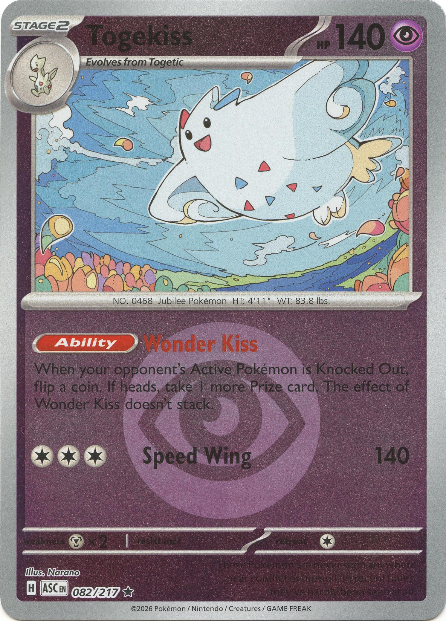 Togekiss (082/217) (Energy Symbol Pattern) [Mega Evolution: Ascended Heroes] | Clutch Gaming