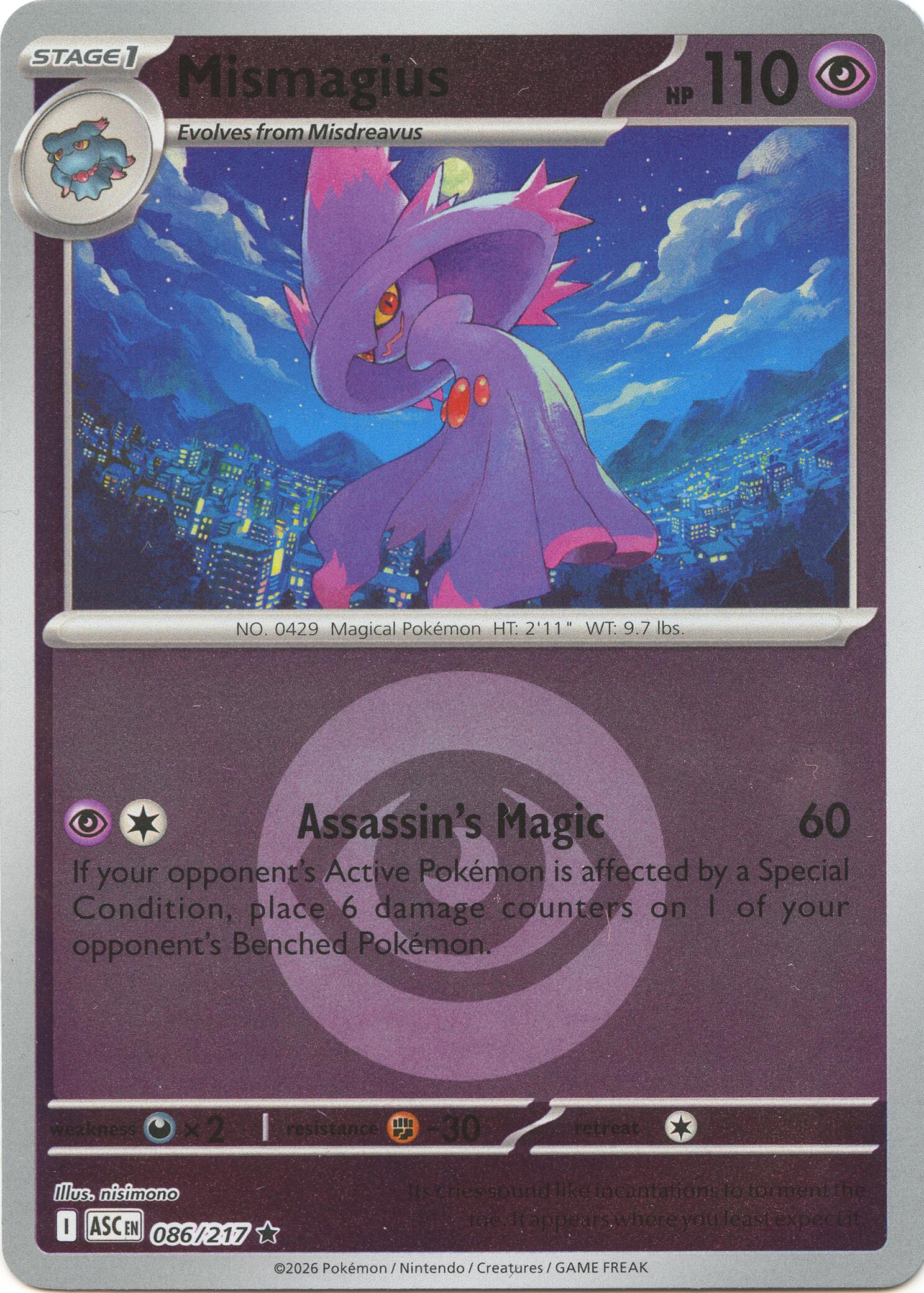 Mismagius (086/217) (Energy Symbol Pattern) [Mega Evolution: Ascended Heroes] | Clutch Gaming