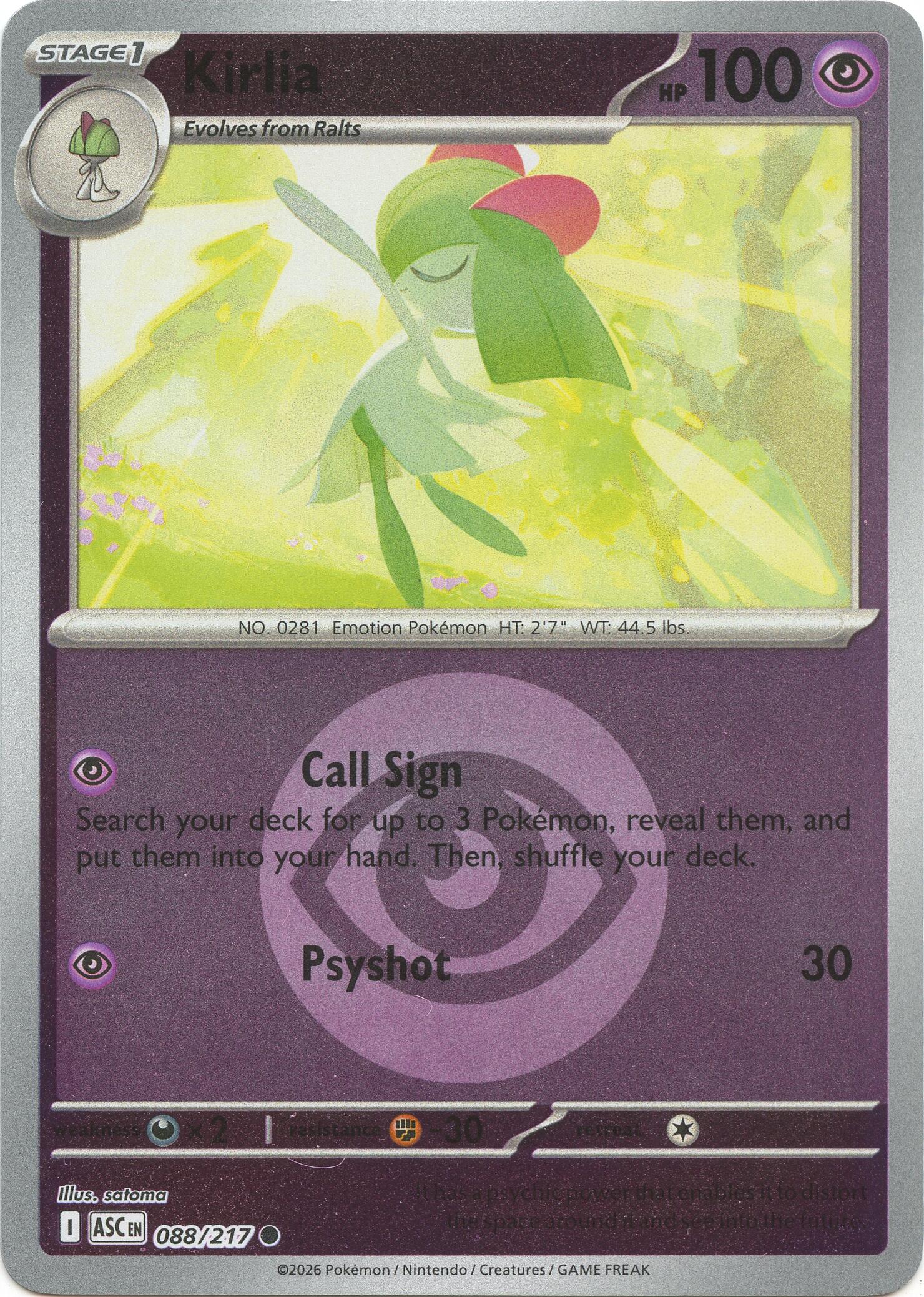 Kirlia (088/217) (Energy Symbol Pattern) [Mega Evolution: Ascended Heroes] | Clutch Gaming