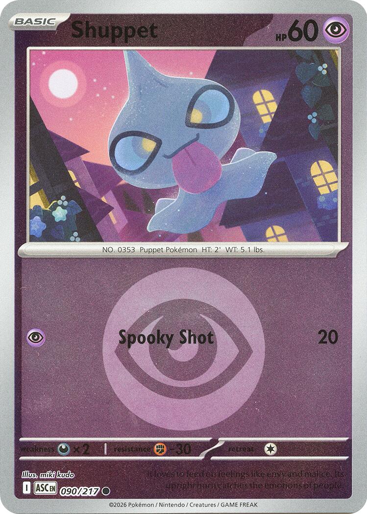 Shuppet (090/217) (Energy Symbol Pattern) [Mega Evolution: Ascended Heroes] | Clutch Gaming