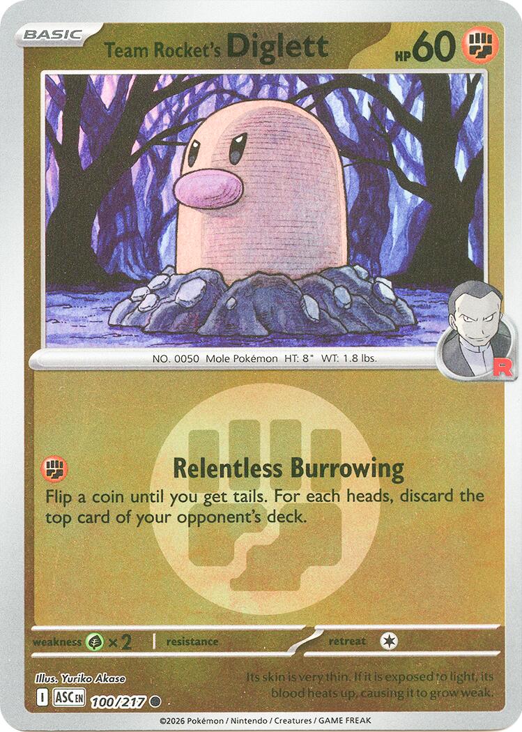 Team Rocket's Diglett (100/217) (Energy Symbol Pattern) [Mega Evolution: Ascended Heroes] | Clutch Gaming