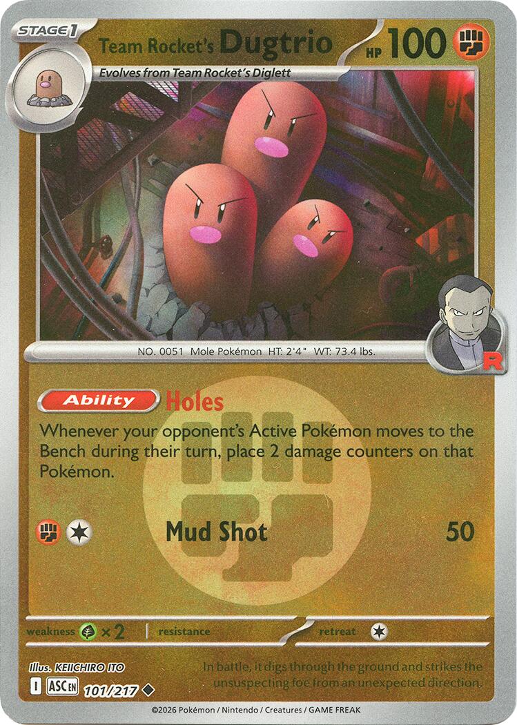 Team Rocket's Dugtrio (101/217) (Energy Symbol Pattern) [Mega Evolution: Ascended Heroes] | Clutch Gaming
