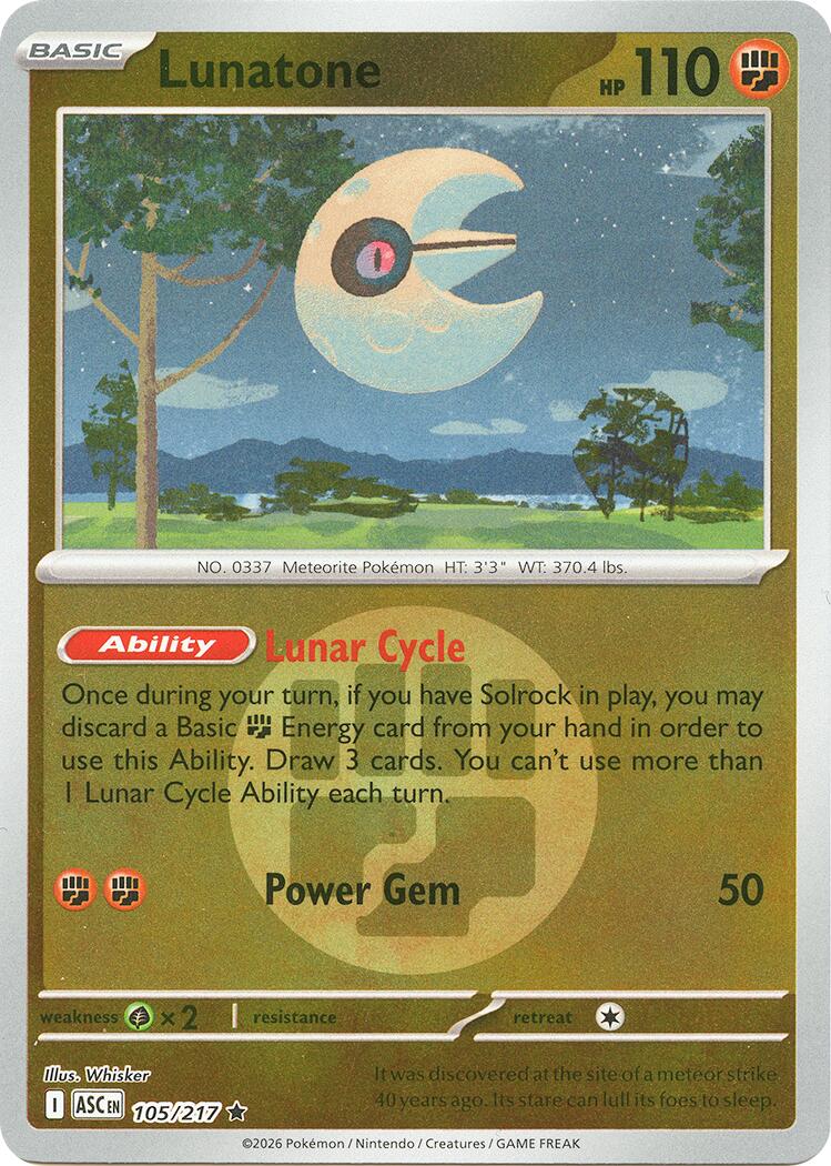 Lunatone (105/217) (Energy Symbol Pattern) [Mega Evolution: Ascended Heroes] | Clutch Gaming