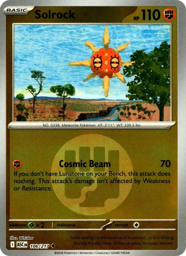 Solrock (106/217) (Energy Symbol Pattern) [Mega Evolution: Ascended Heroes] | Clutch Gaming