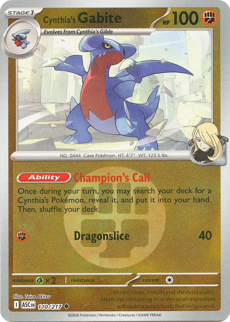 Cynthia's Gabite (110/217) (Energy Symbol Pattern) [Mega Evolution: Ascended Heroes] | Clutch Gaming