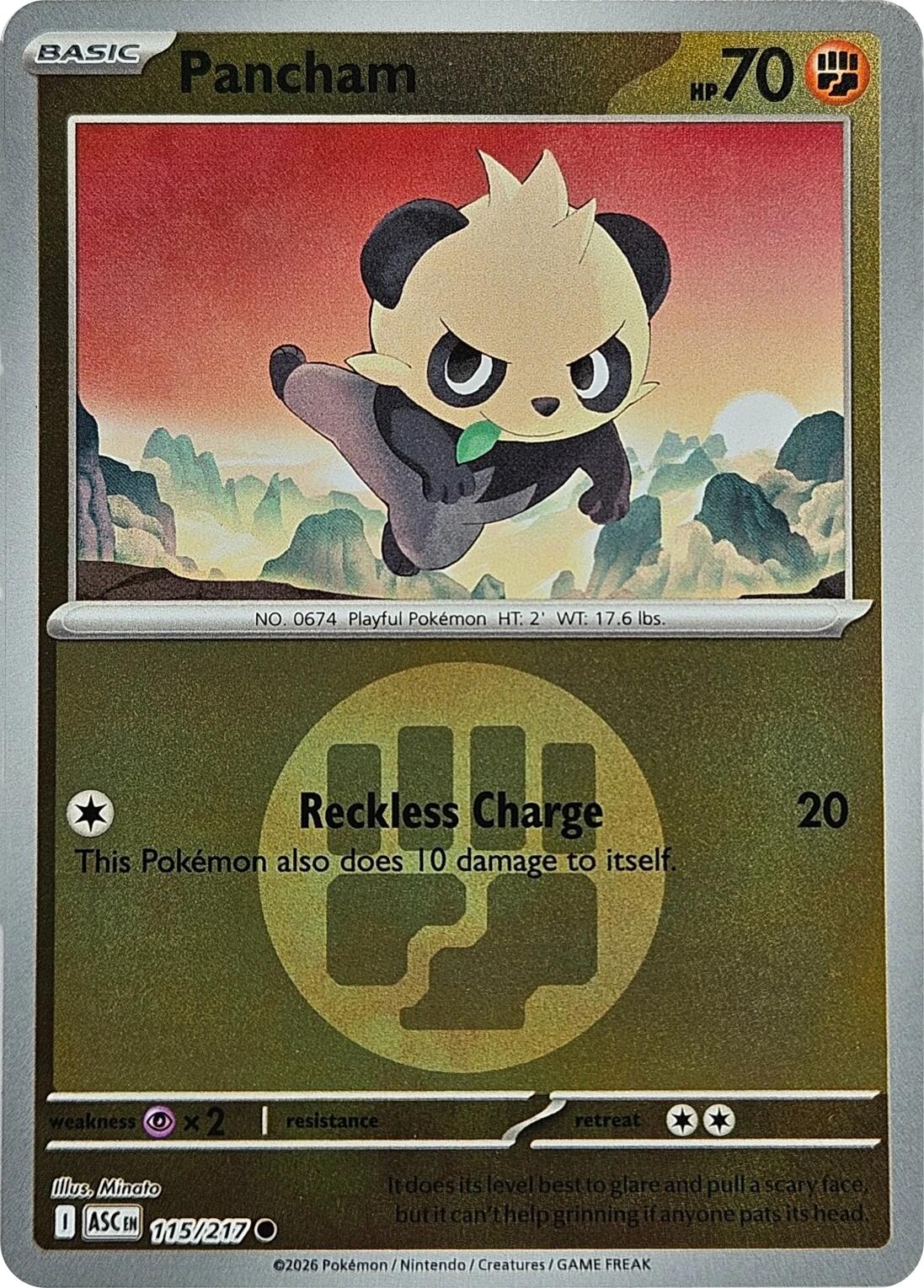 Pancham (115/217) (Energy Symbol Pattern) [Mega Evolution: Ascended Heroes] | Clutch Gaming