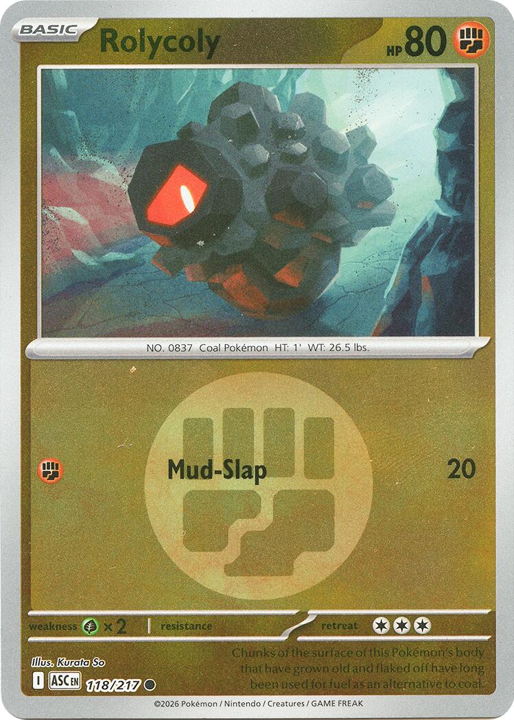 Rolycoly (118/217) (Energy Symbol Pattern) [Mega Evolution: Ascended Heroes] | Clutch Gaming