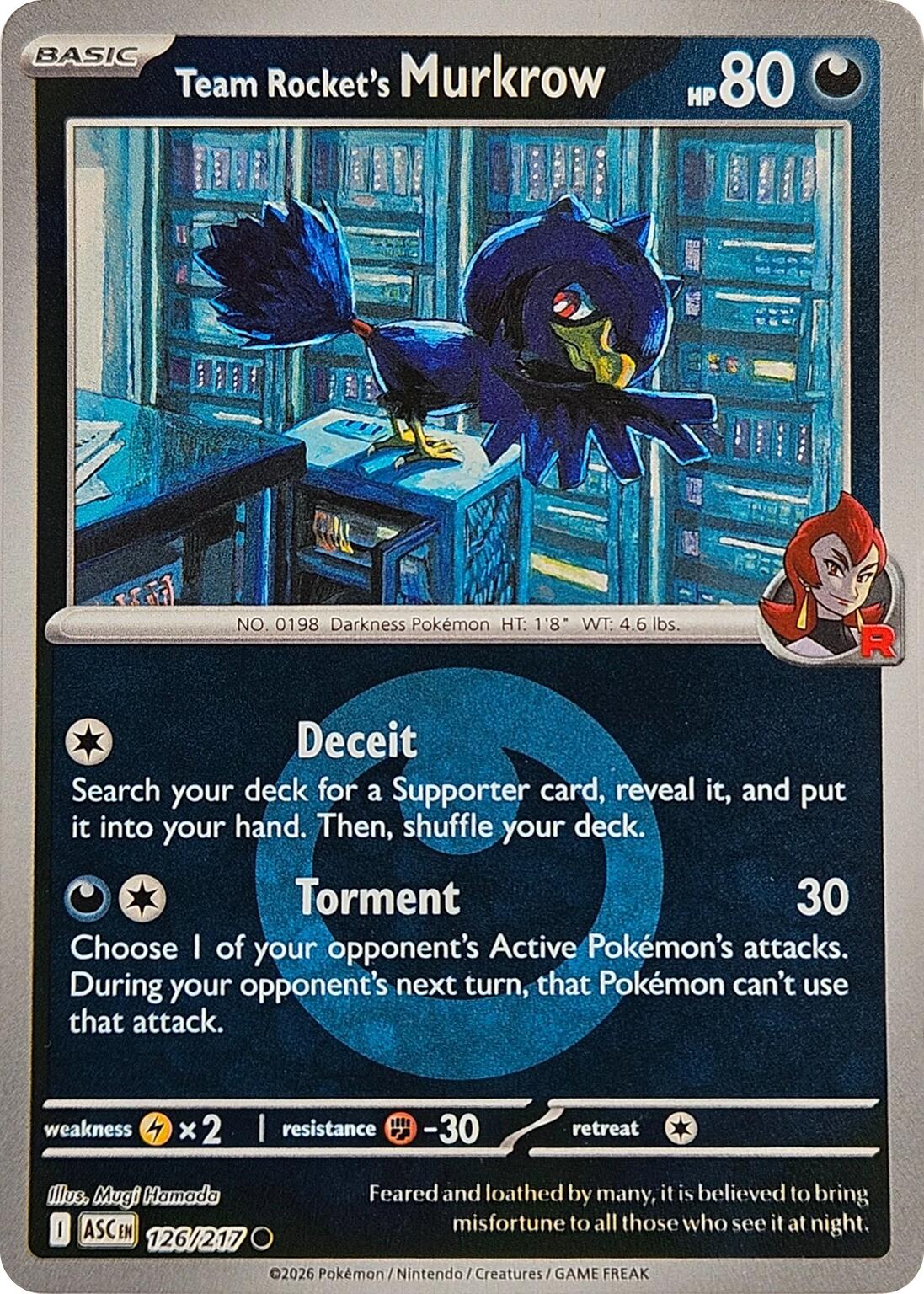 Team Rocket's Murkrow (126/217) (Energy Symbol Pattern) [Mega Evolution: Ascended Heroes] | Clutch Gaming