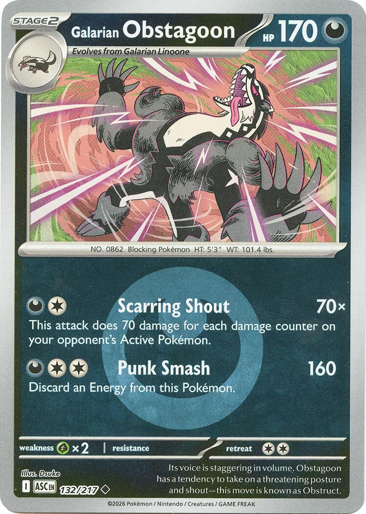 Galarian Obstagoon (132/217) (Energy Symbol Pattern) [Mega Evolution: Ascended Heroes] | Clutch Gaming