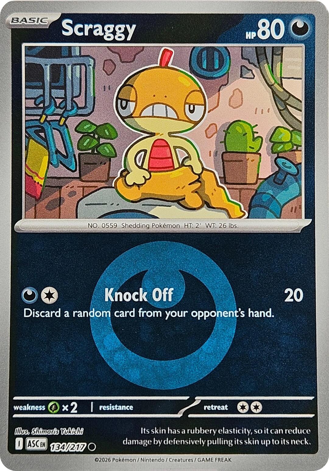 Scraggy (134/217) (Energy Symbol Pattern) [Mega Evolution: Ascended Heroes] | Clutch Gaming