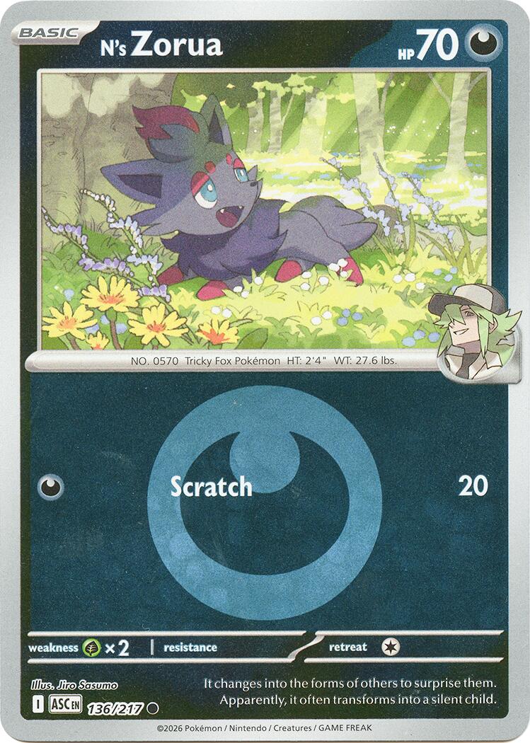 N's Zorua (136/217) (Energy Symbol Pattern) [Mega Evolution: Ascended Heroes] | Clutch Gaming