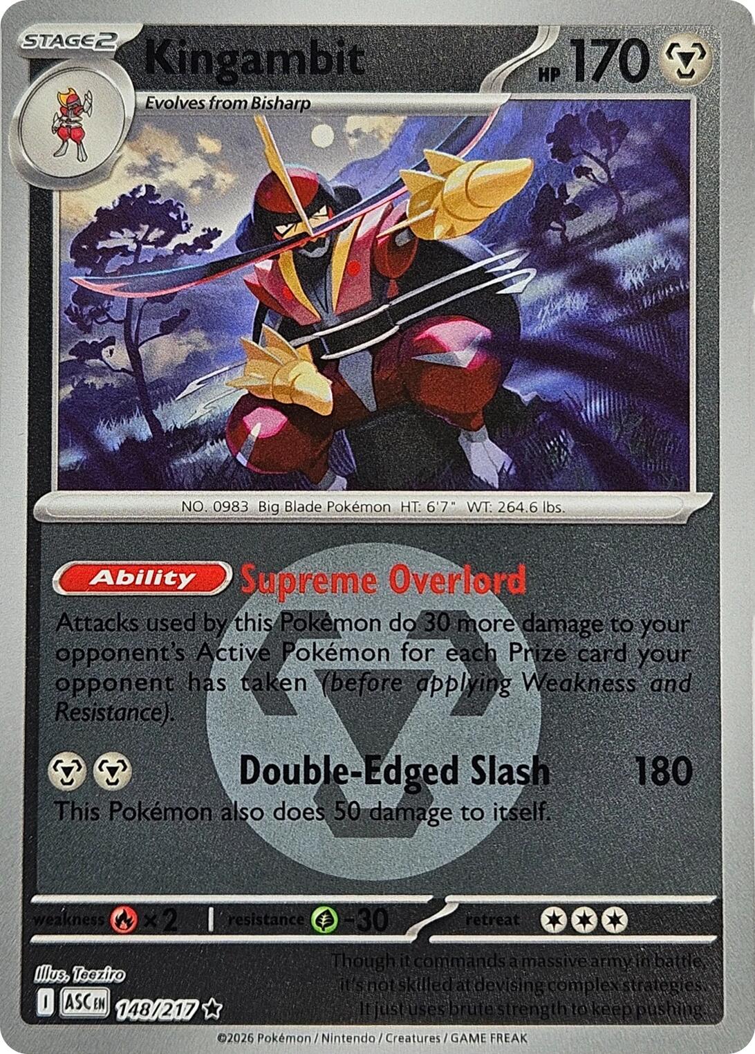 Kingambit (148/217) (Energy Symbol Pattern) [Mega Evolution: Ascended Heroes] | Clutch Gaming