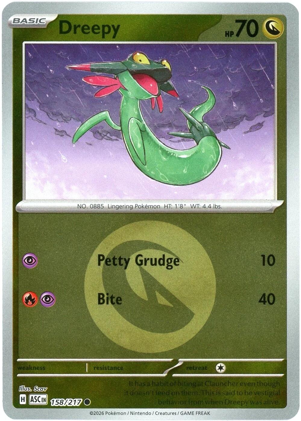 Dreepy (158/217) (Energy Symbol Pattern) [Mega Evolution: Ascended Heroes] | Clutch Gaming